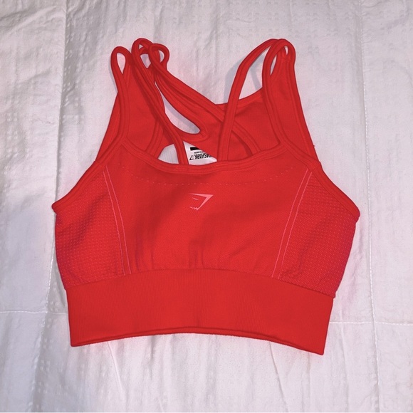 Gymshark Ultra Seamless Strappy Neon Sports Bra - Picture 2 of 3